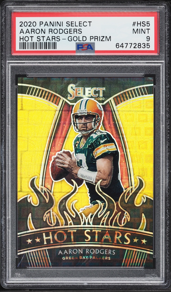 2020 Select Hot Stars Gold Prizm Aaron Rodgers /10 #HS5 PSA 9 MINT