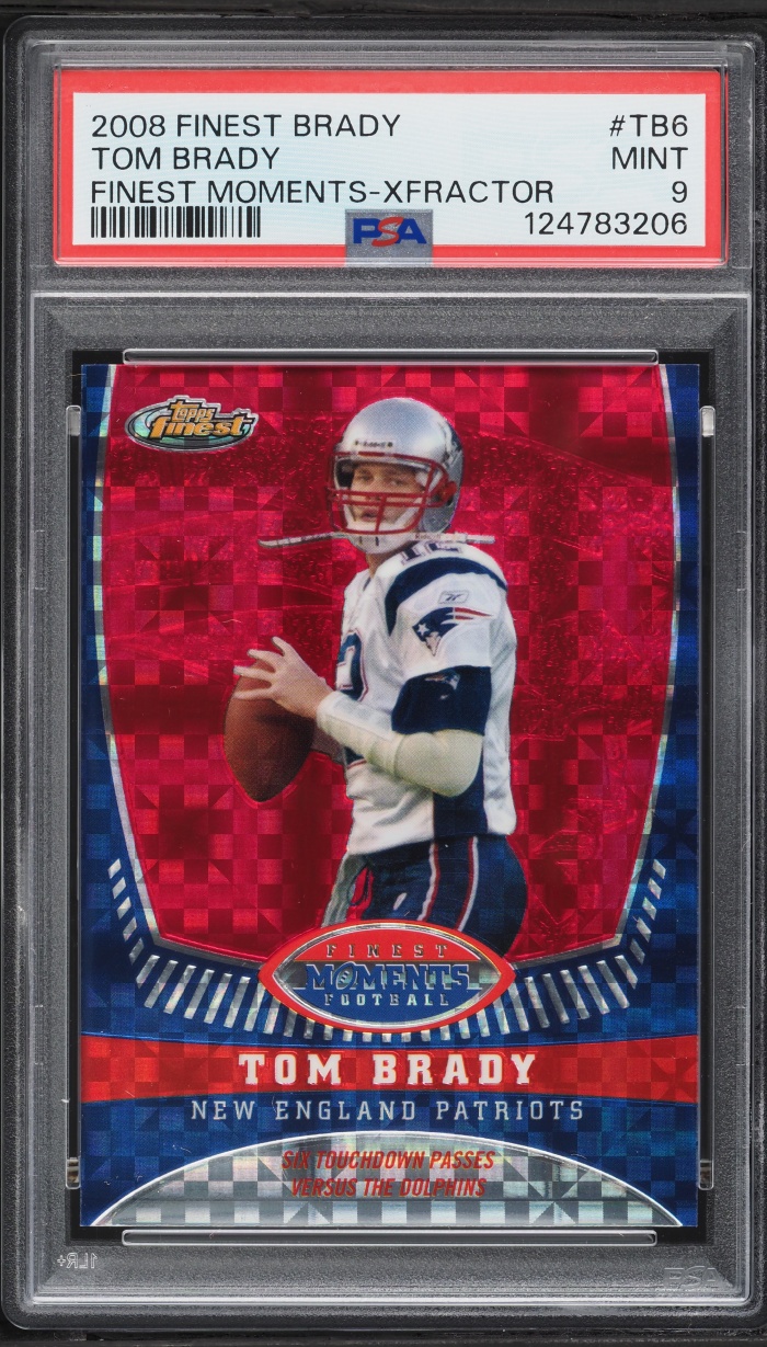 2008 Finest Moments Xfractor Tom Brady /50 #TB6 PSA 9 MINT