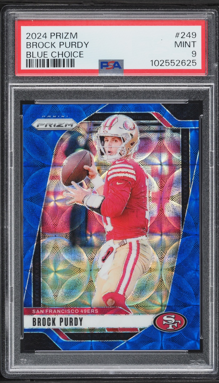 2024 Panini Prizm Blue Choice Brock Purdy /14 #249 PSA 9 MINT