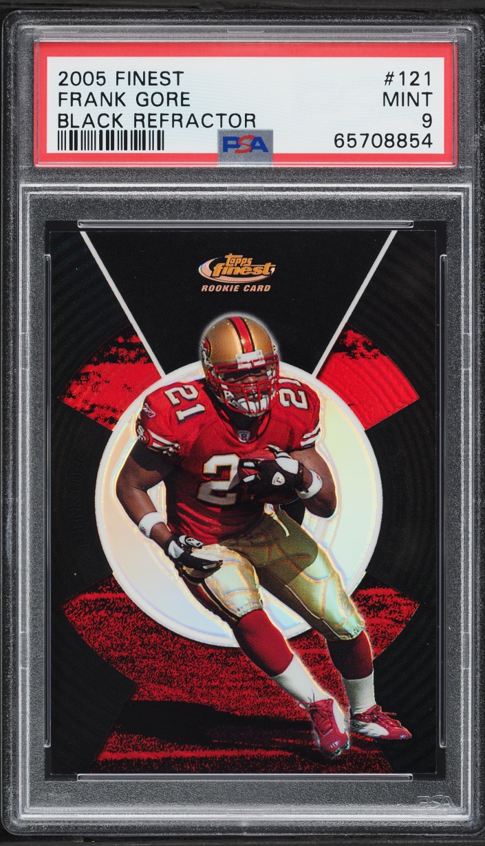 2005 Finest Black Refractor Frank Gore ROOKIE /99 #121 PSA 9 MINT