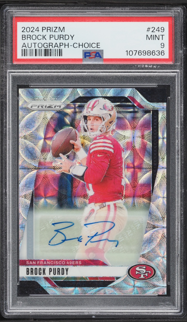 2024 Panini Prizm Choice Brock Purdy AUTO /25 #249 PSA 9 MINT