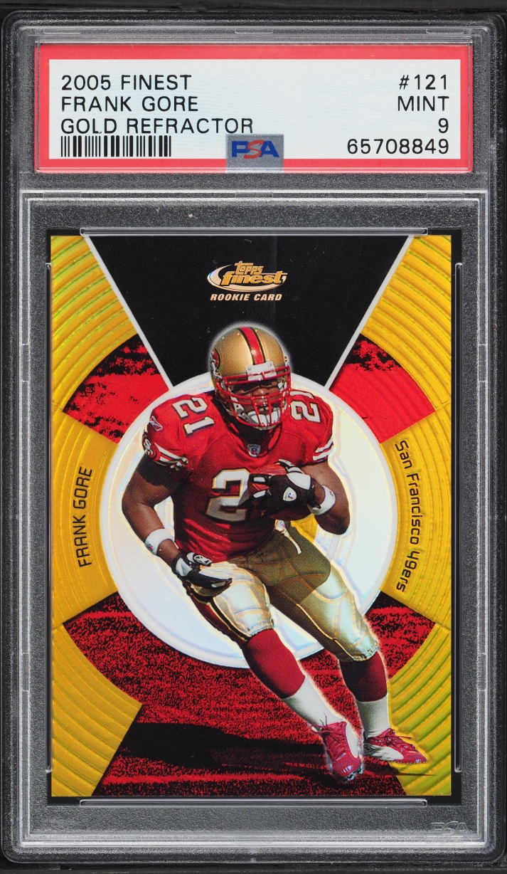 2005 Finest Gold Refractor Frank Gore ROOKIE /49 #121 PSA 9 MINT