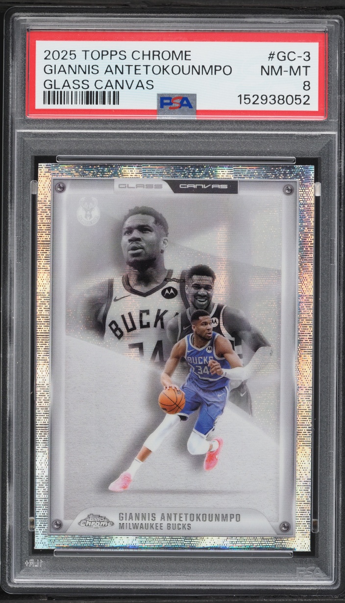 2025 Topps Chrome Glass Canvas Giannis Antetokounmpo #GC-3 PSA 8 NM-MT