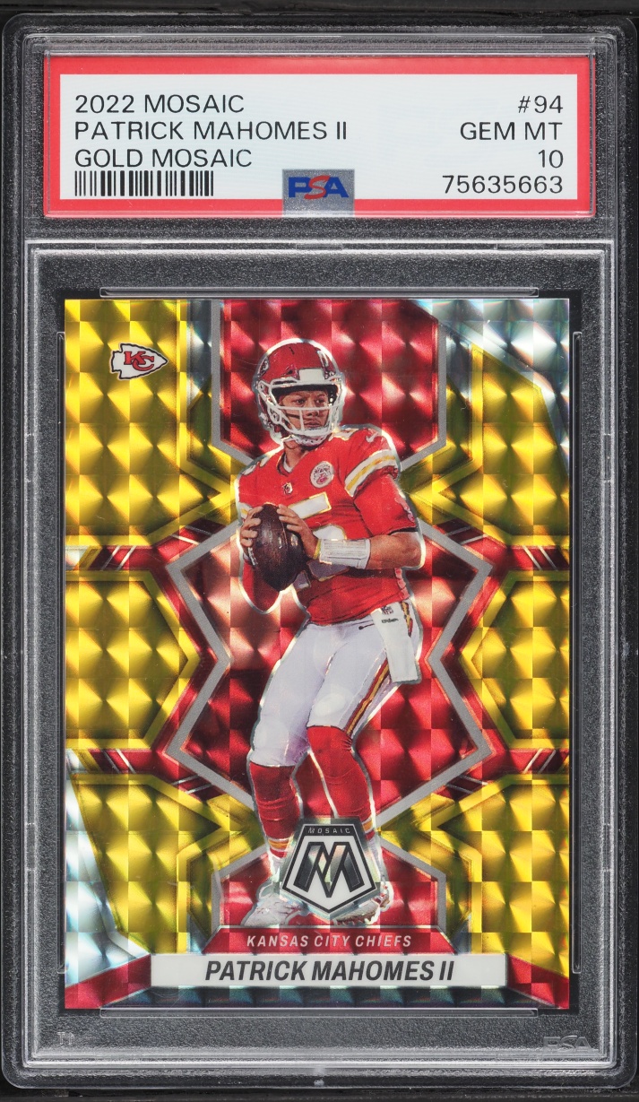 2022 Panini Mosaic Gold Patrick Mahomes II /10 #94 PSA 10 GEM MINT