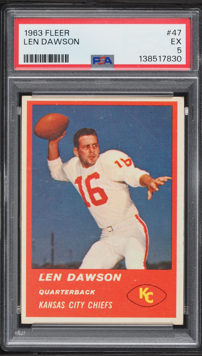 1963 Fleer Football Len Dawson Rookie RC #47 PSA 5 EX