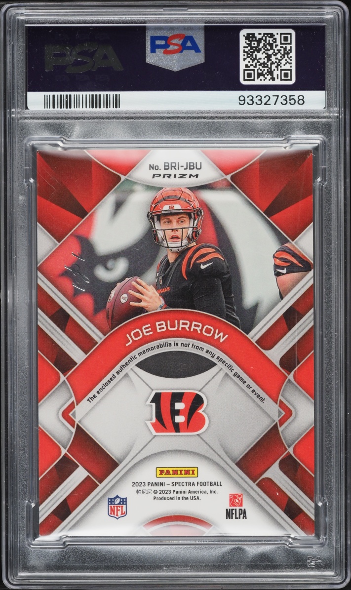 2023 Panini Spectra Brilliance Gold Joe Burrow PATCH 1/1 #BRI-JBU PSA 8 NM-MT - Photo 2
