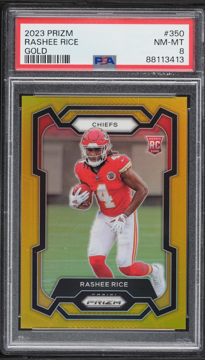 2023 Panini Prizm Gold Rashee Rice ROOKIE 1/10 #350 PSA 8 NM-MT