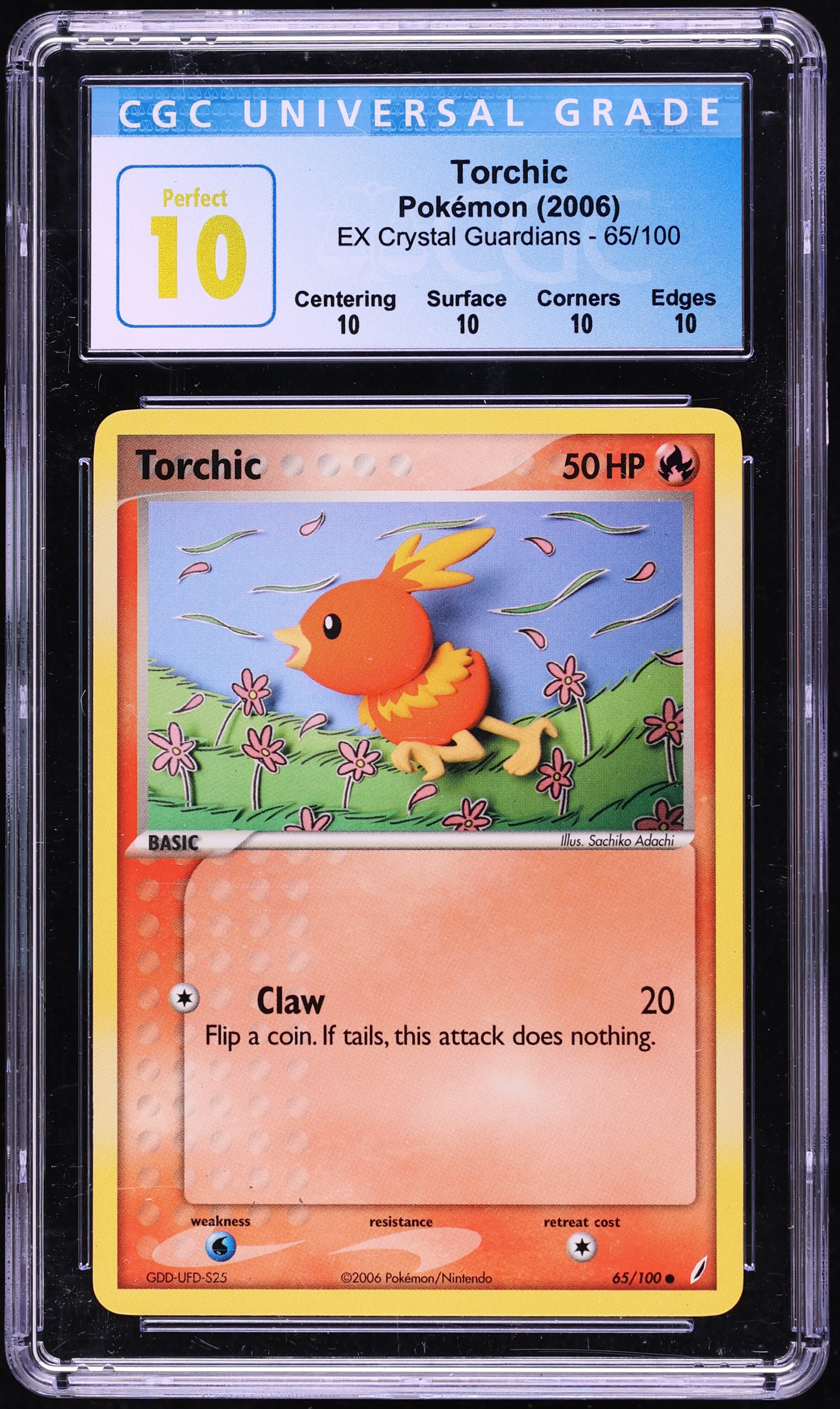 2006 Pokemon EX Crystal Guardians Torchic #65 CGC 10 PERFECT