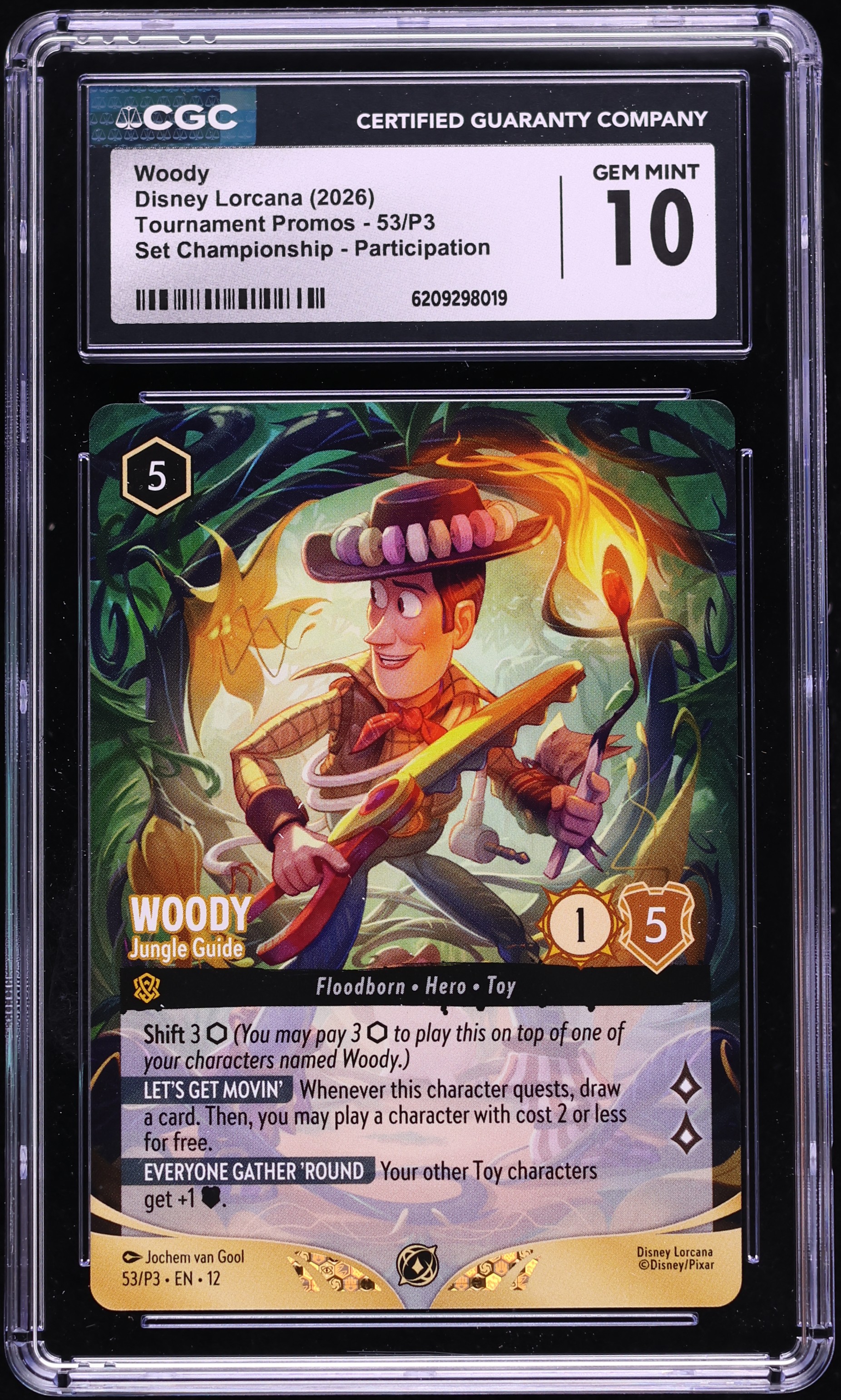 2026 Disney Lorcana Tournament Promo Set Championship Woody Jungle Guide #53 CGC 10 GEM MINT