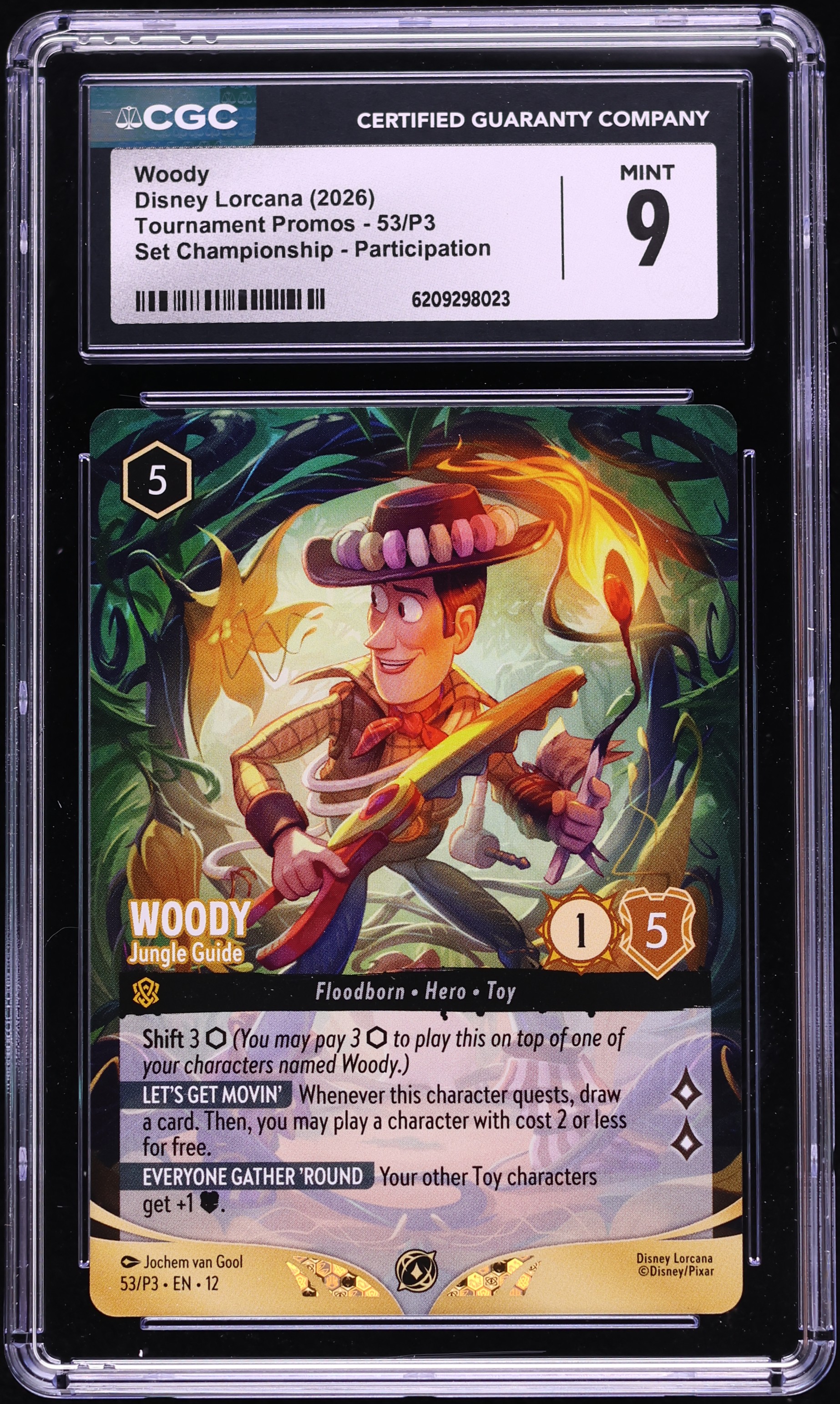 2026 Disney Lorcana Tournament Promo Set Championship Woody Jungle Guide #53 CGC 9 MINT