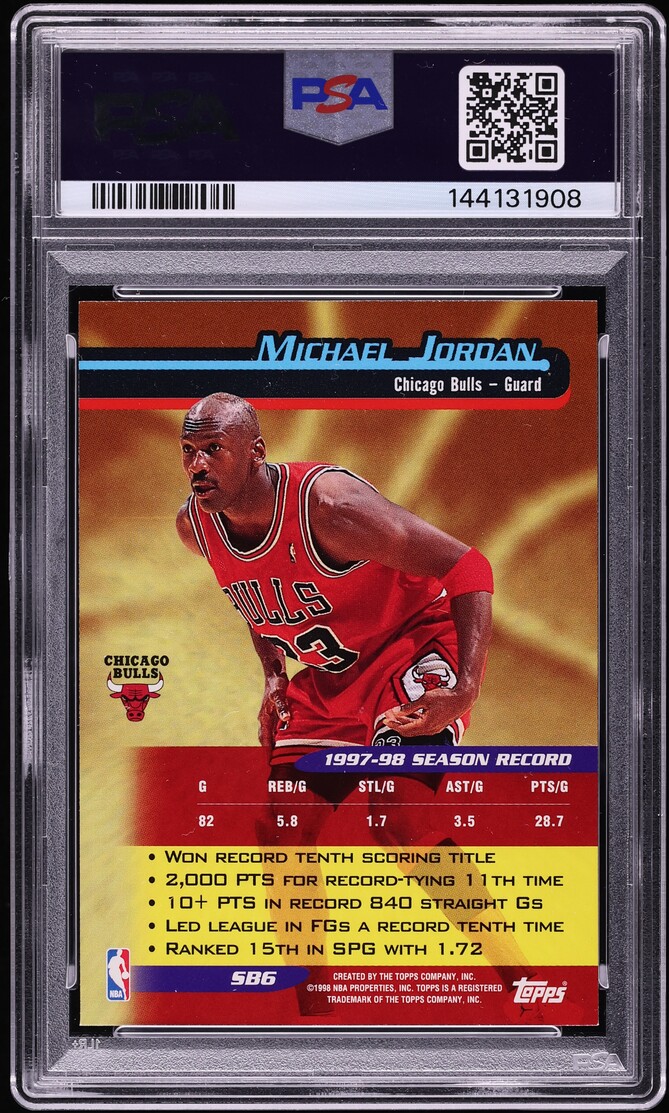 1998 Topps Season's Best Michael Jordan #SB6 PSA 9 MINT