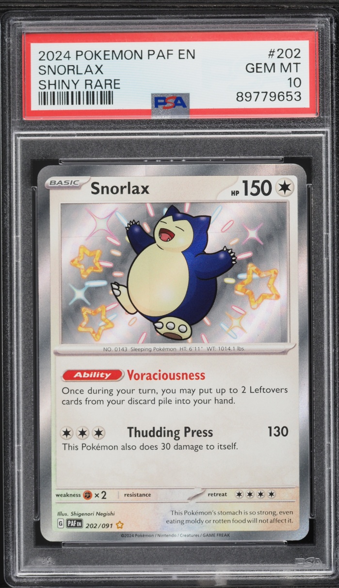 2024 Pokemon Scarlet & Violet Paldean Fates Shiny Rare Snorlax #202