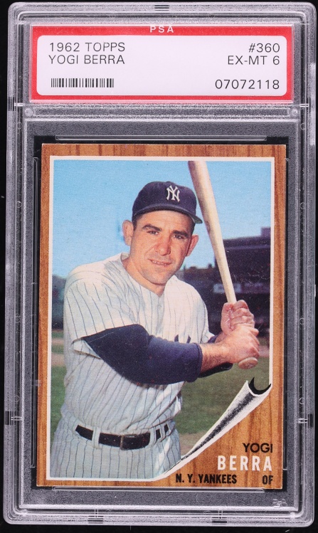 1962 Topps Yogi Berra #360 PSA 6 EXMT