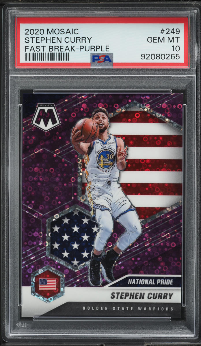 2020 Panini Mosaic Fast Break Purple Stephen Curry /50 #249 PSA 10 GEM MINT
