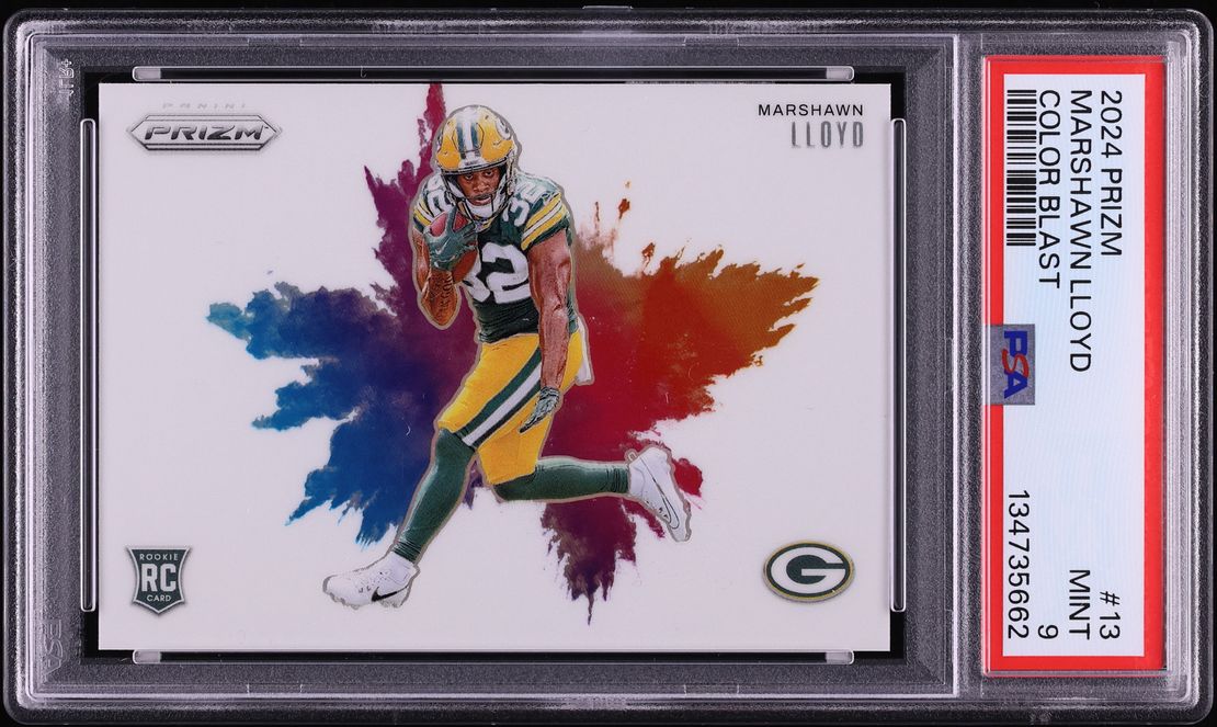 2024 Panini Prizm Color Blast MarShawn Lloyd ROOKIE #13 PSA 9 MINT