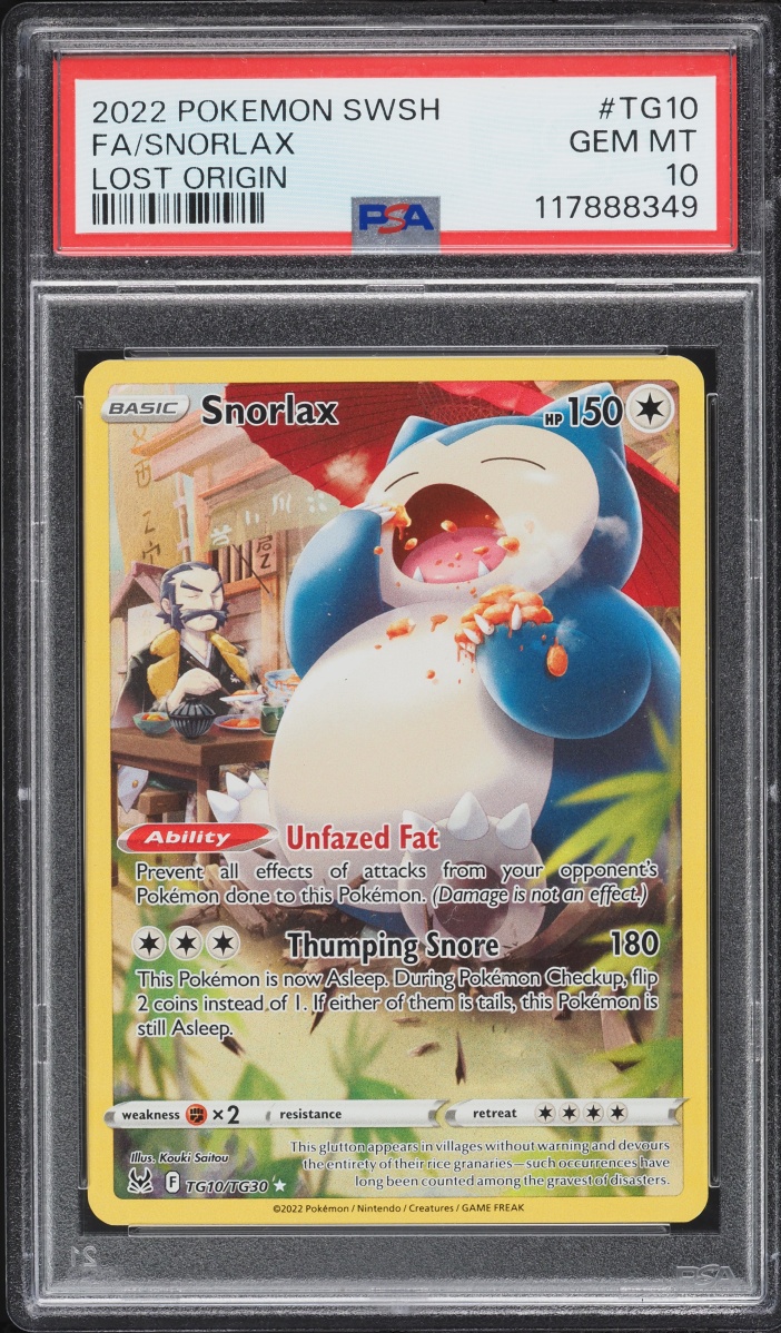 2022 Pokemon Sword & Shield Lost Origin Trainer Gallery CHR Snorlax #TG10 PSA 10 GEM MINT