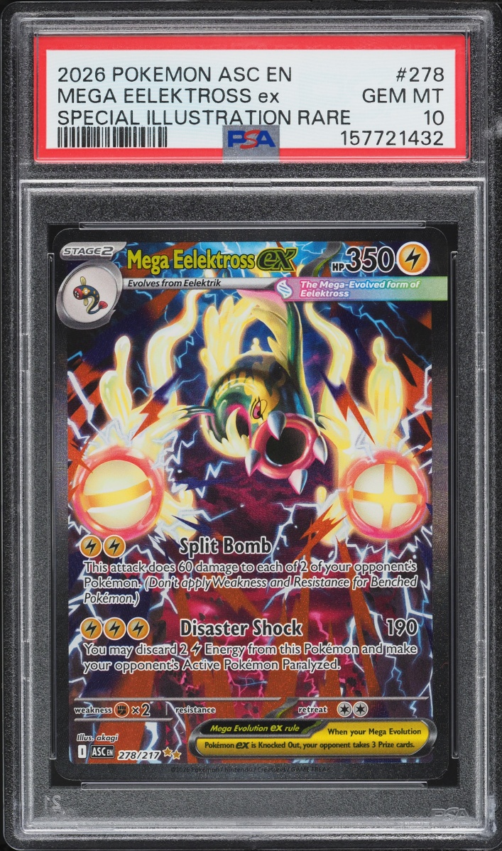 2026 Pokemon Mega Evolution Ascended Heroes SIR Mega Eelektross Ex #278 PSA 10 GEM MINT