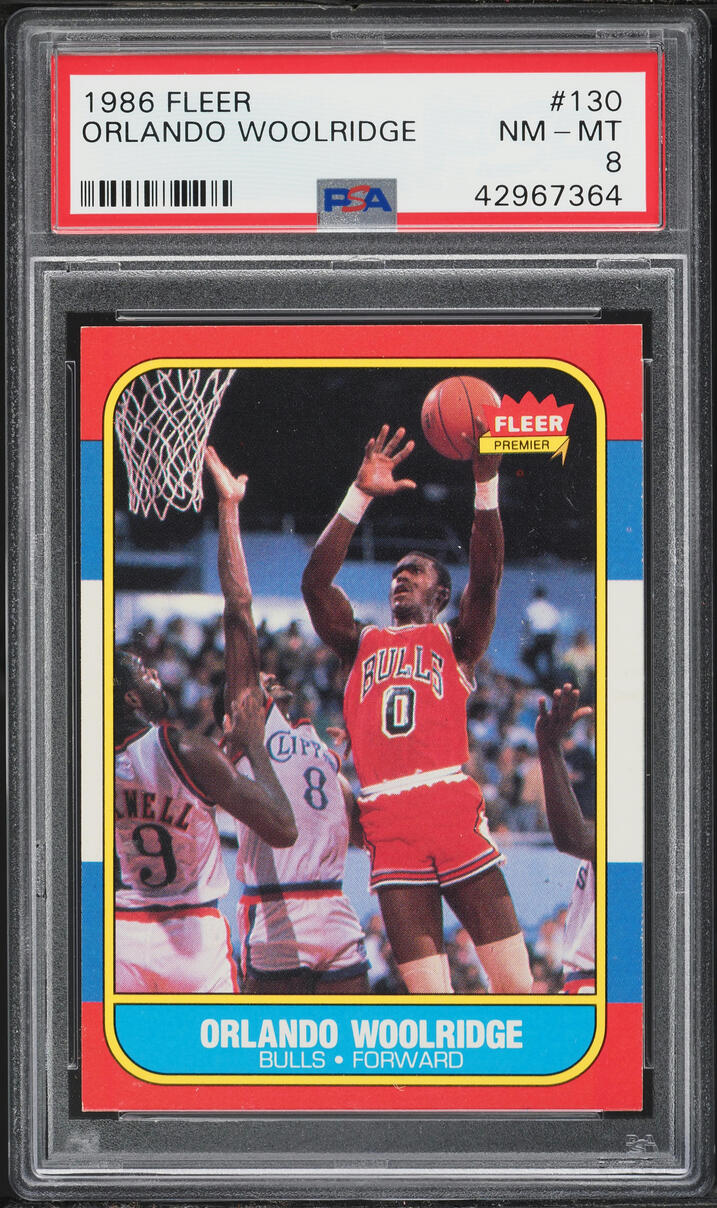 1986 Fleer Basketball Orlando Woolridge #130 PSA 8 NM-MT