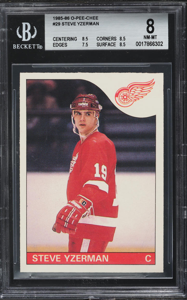 1985 O-Pee-Chee Hockey Steve Yzerman #29 BGS 8 NM-MT