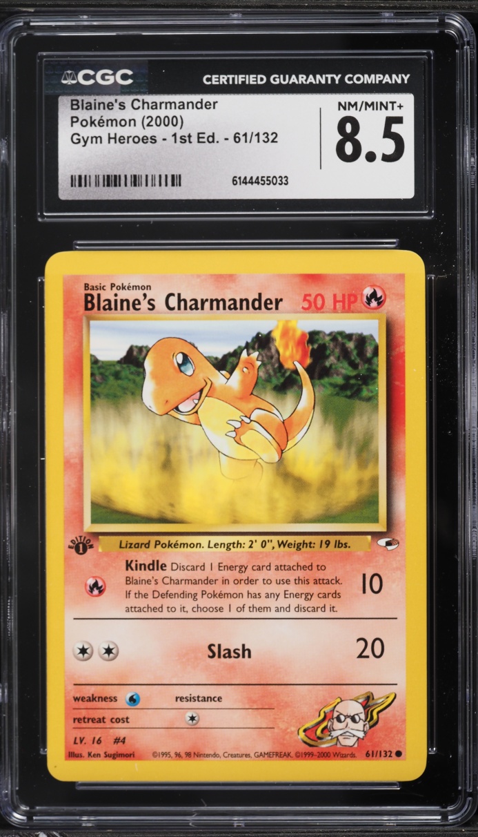 2000 Pokemon Gym Heroes 1st Edition Blaine's Charmander #61 CGC 8.5 NM-MT+