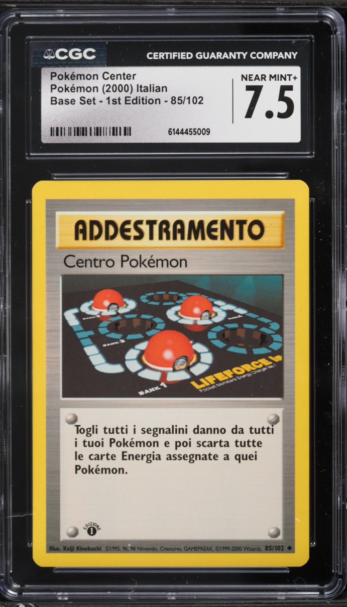 2000 Pokemon Italian Base Set 1st Edition Pokemon Center #85 CGC 7.5 NRMT+
