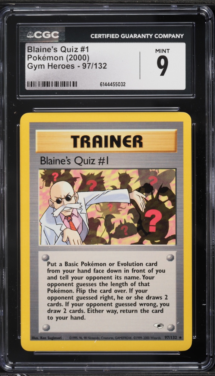 2000 Pokemon Gym Heroes Blaine's Quiz 1 #97 CGC 9 MINT