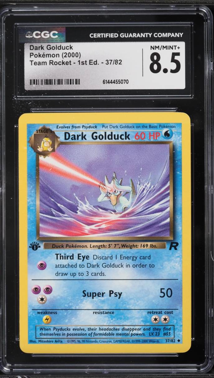 2000 Pokemon Team Rocket 1st Edition Dark Golduck #37 CGC 8.5 NM-MT+
