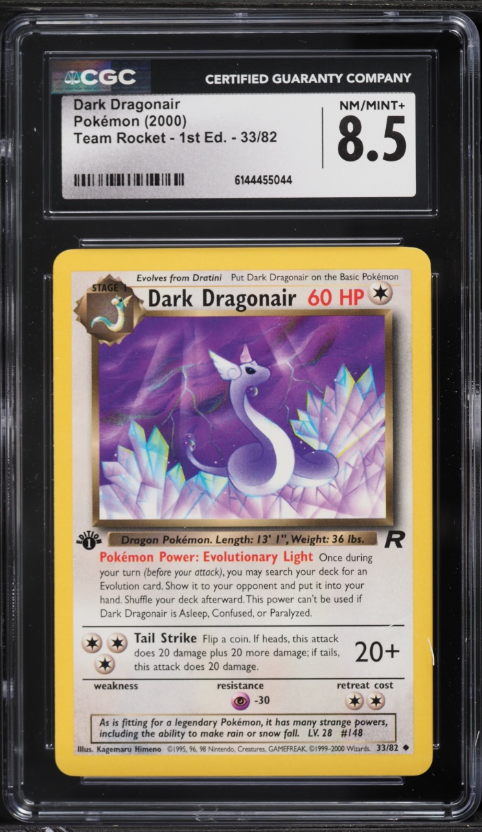 2000 Pokemon Team Rocket 1st Edition Dark Dragonair #33 CGC 8.5 NM-MT+