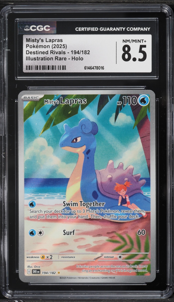 2025 Pokemon Scarlet & Violet Destined Rivals IR Misty's Lapras #194 CGC 8.5 NM-MT+