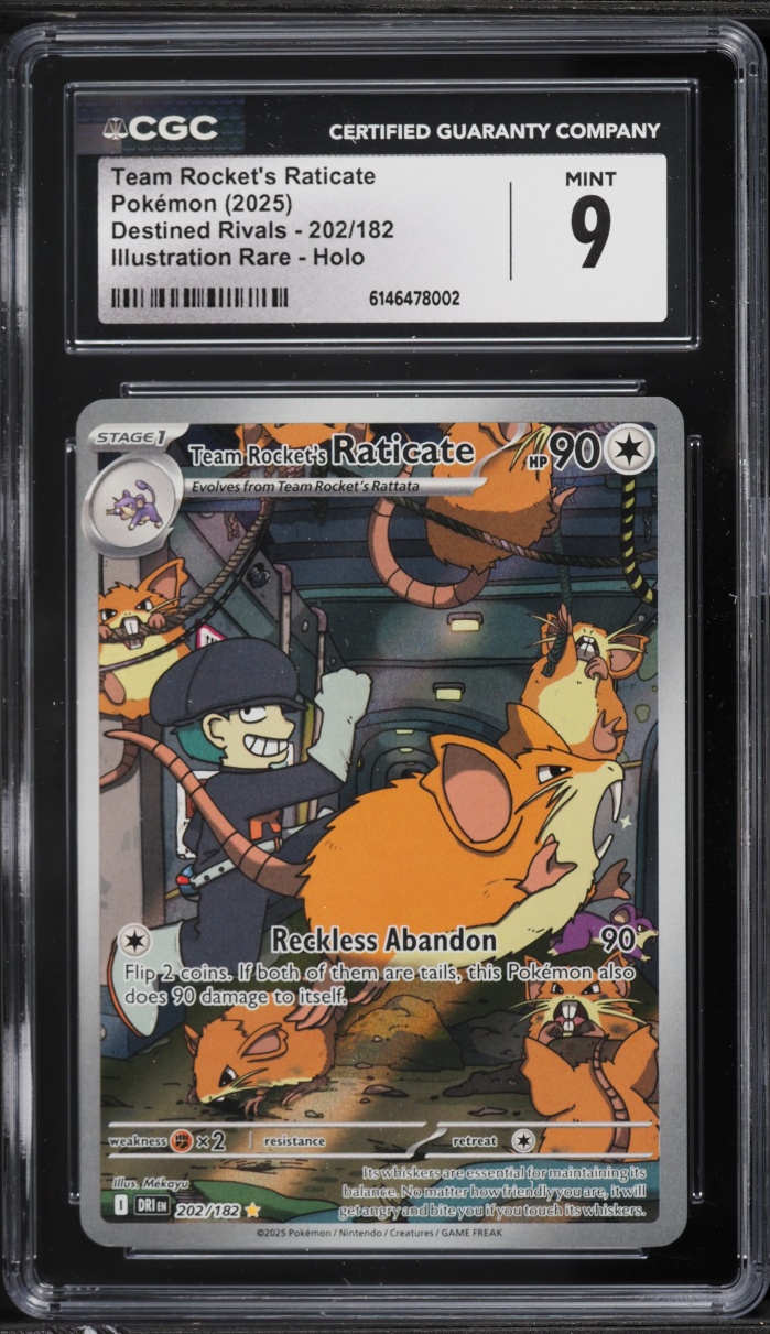 2025 Pokemon Scarlet & Violet Destined Rivals IR Team Rocket's Raticate #202 CGC 9 MINT