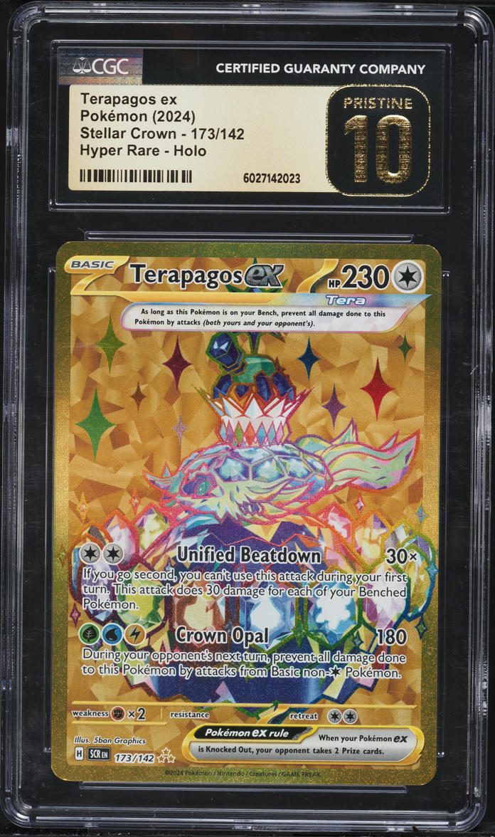 2024 Pokemon Scarlet & Violet Stellar Crown Gold Rare Terapagos ex #173 CGC 10 PRISTINE