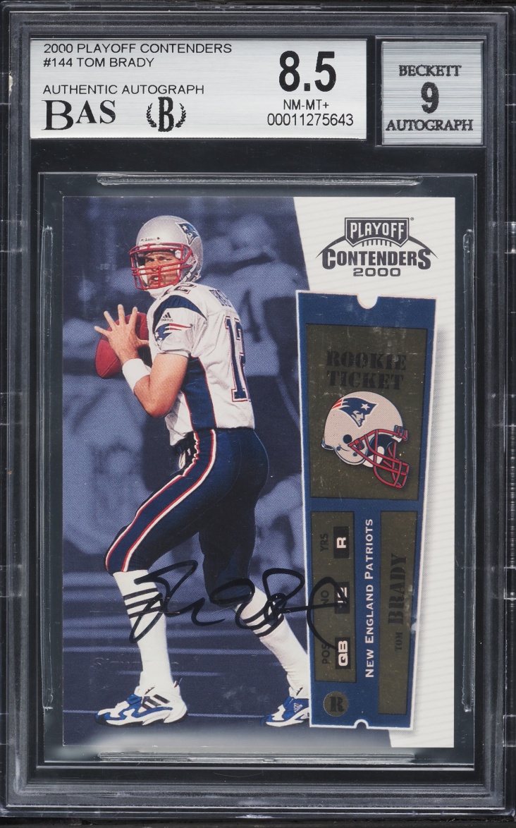 2000 Playoff Contenders Tom Brady ROOKIE AUTO #144 BAS BGS 8.5 NM-MT+