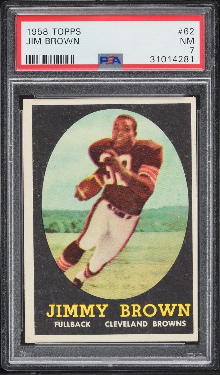 1958 Topps Football Jim Brown ROOKIE #62 PSA 7 NRMT