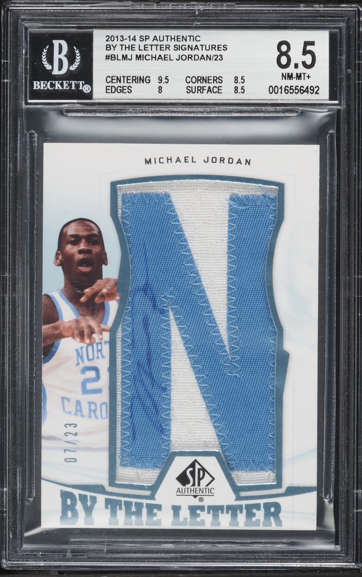 2013 SP Authentic By The Letter Michael Jordan PATCH /23 #BL-MJ BGS 8.5 NM-MT+