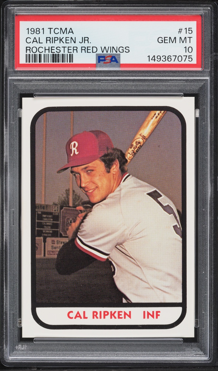 1981 TCMA Rochester Red Wings Cal Ripken Jr. ROOKIE #15 PSA 10 GEM MINT