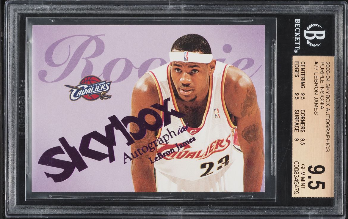 2003 Skybox Autographics Purple Insignia LeBron James ROOKIE /25 #77 BGS 9.5 GEM