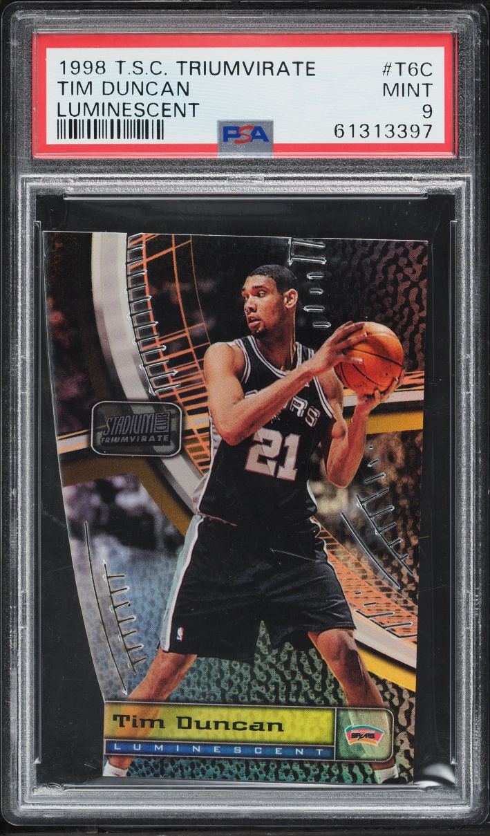 1998 Stadium Club Triumvirate Luminescent Tim Duncan #T6C PSA 9 MINT