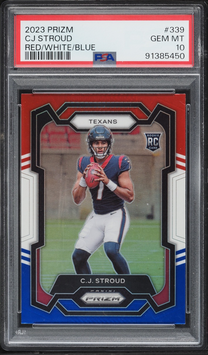 2023 Panini Prizm Red White Blue C.J. Stroud ROOKIE #339 PSA 10 GEM MINT