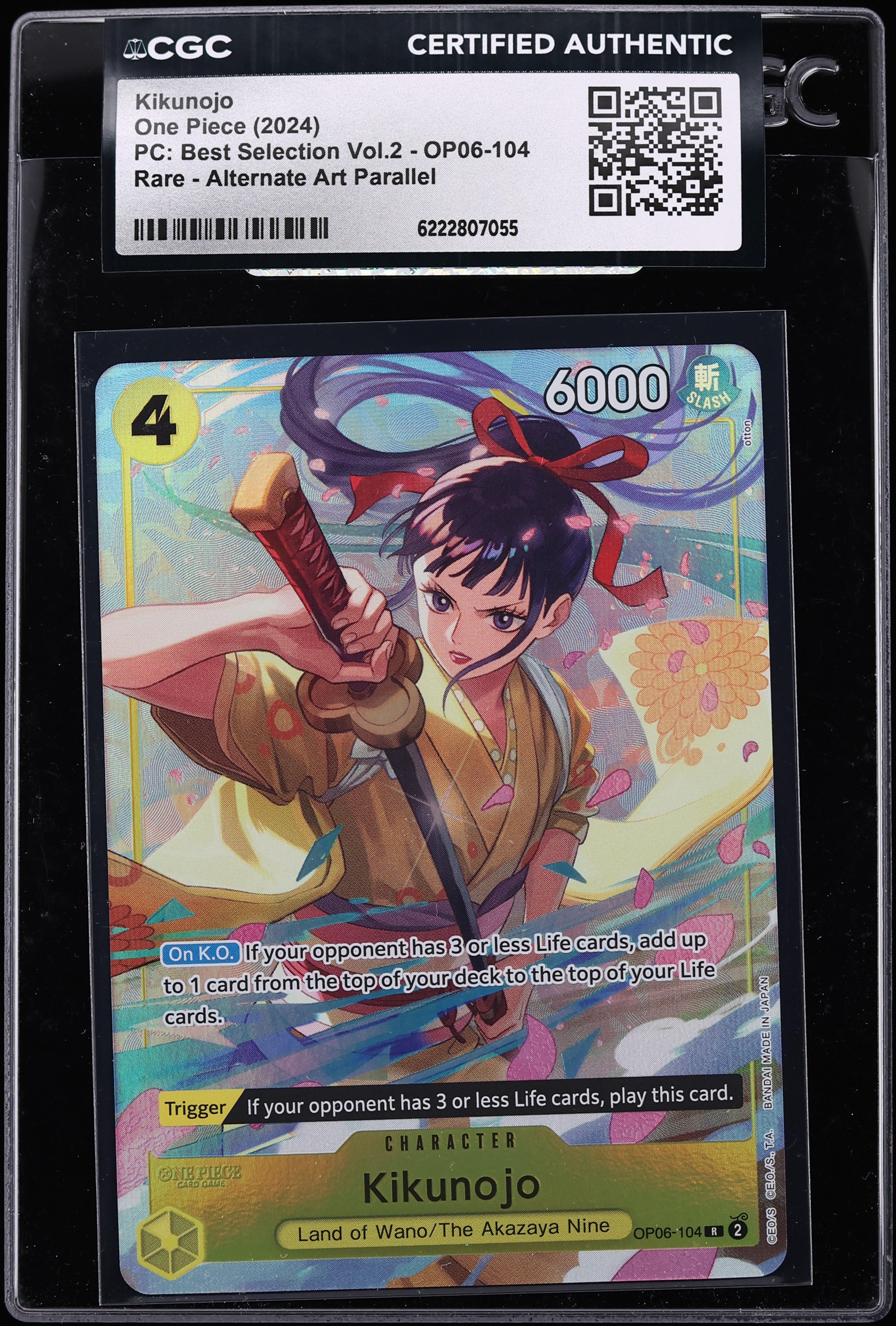 2024 One Piece Premium Collection Best Vol.2 Alt Art Kikunojo #OP06-104 CGC AUTH