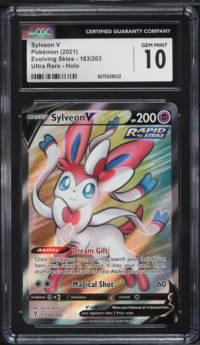 2021 Pokemon SWSH Evolving Skies Full Art Sylveon V #183 CGC 10 GEM MINT