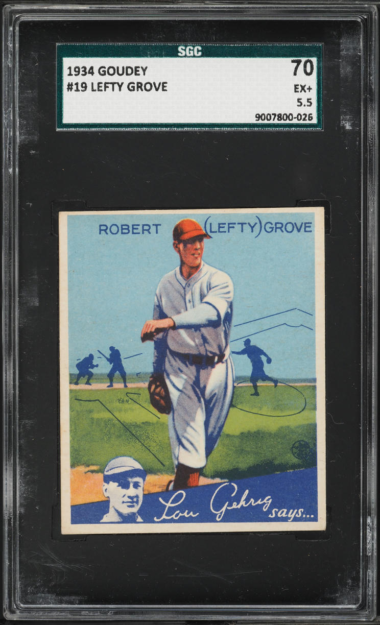 1934 Goudey Lefty Grove #19 SGC 5.5 EX+