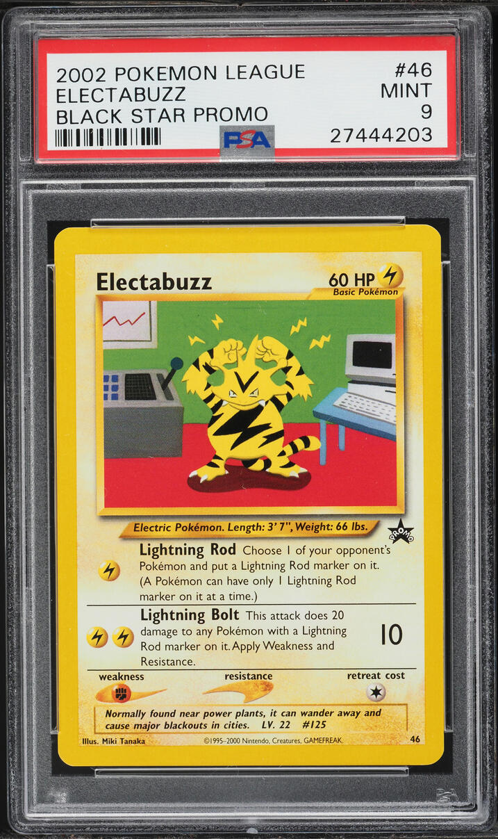 2002 Pokemon League Black Star Promo Electabuzz #46 PSA 9 MINT