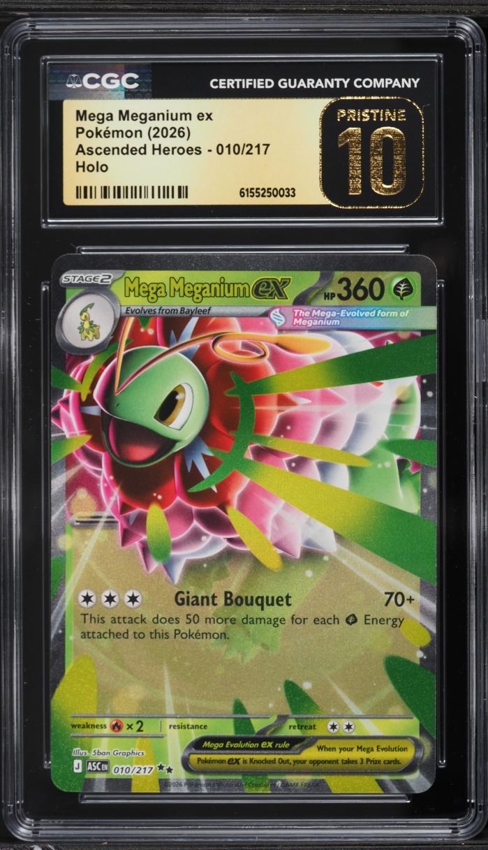 2026 Pokemon Mega Evolution Ascended Heroes Holo Mega Meganium EX #010 CGC 10 PRISTINE