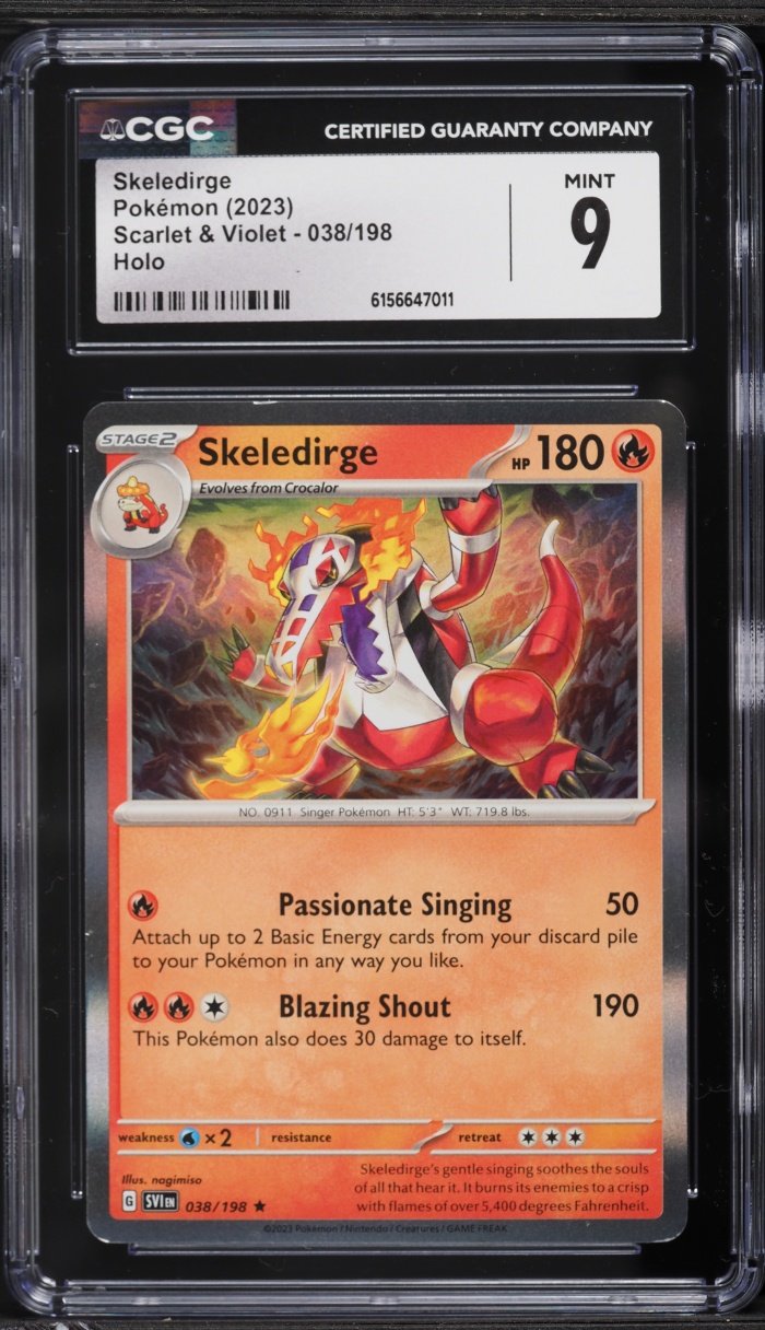 2023 Pokemon Scarlet & Violet Holo Skeledirge #38 CGC 9 MINT