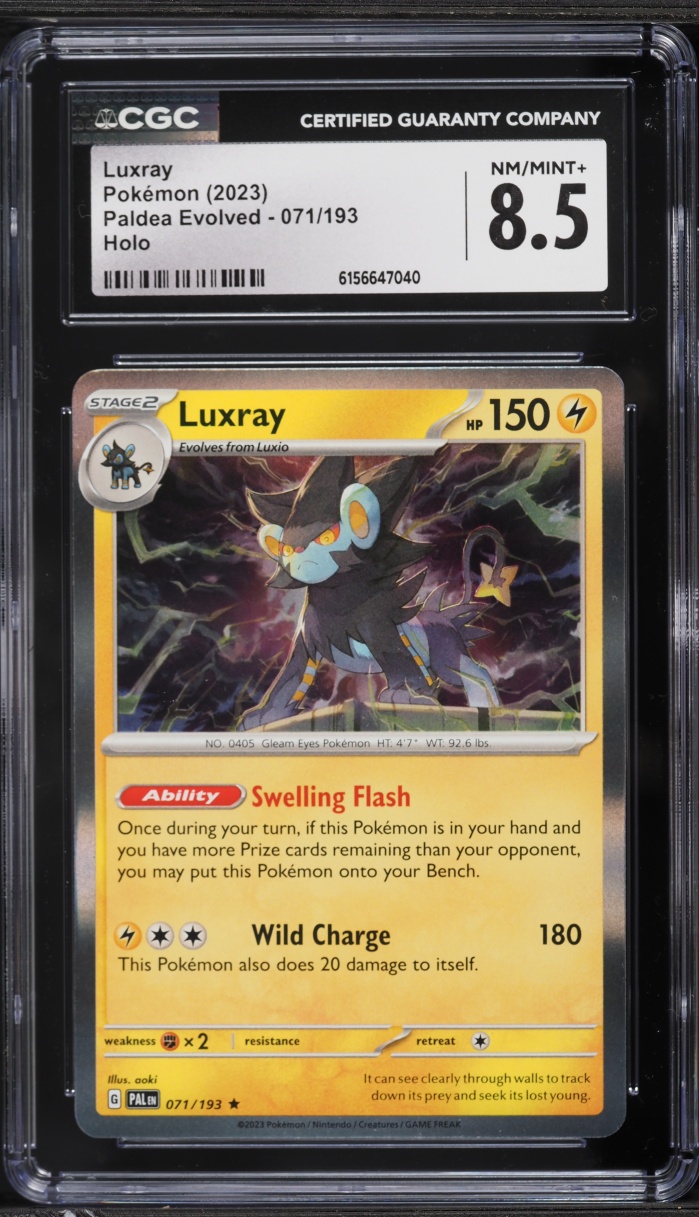 2023 Pokemon Scarlet & Violet Paldea Evolved Holo Luxray #71 CGC 8.5 NM-MT+