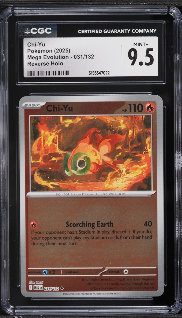 2025 Pokemon Mega Evolution Reverse Holo Chi-Yu #031 CGC 9.5 MINT+