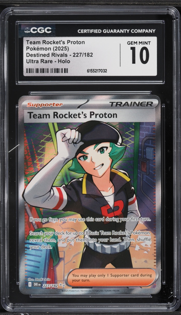 2025 Pokemon Scarlet & Violet Destined Rivals Full Art Team Rocket's Proton #227 CGC 10 GEM