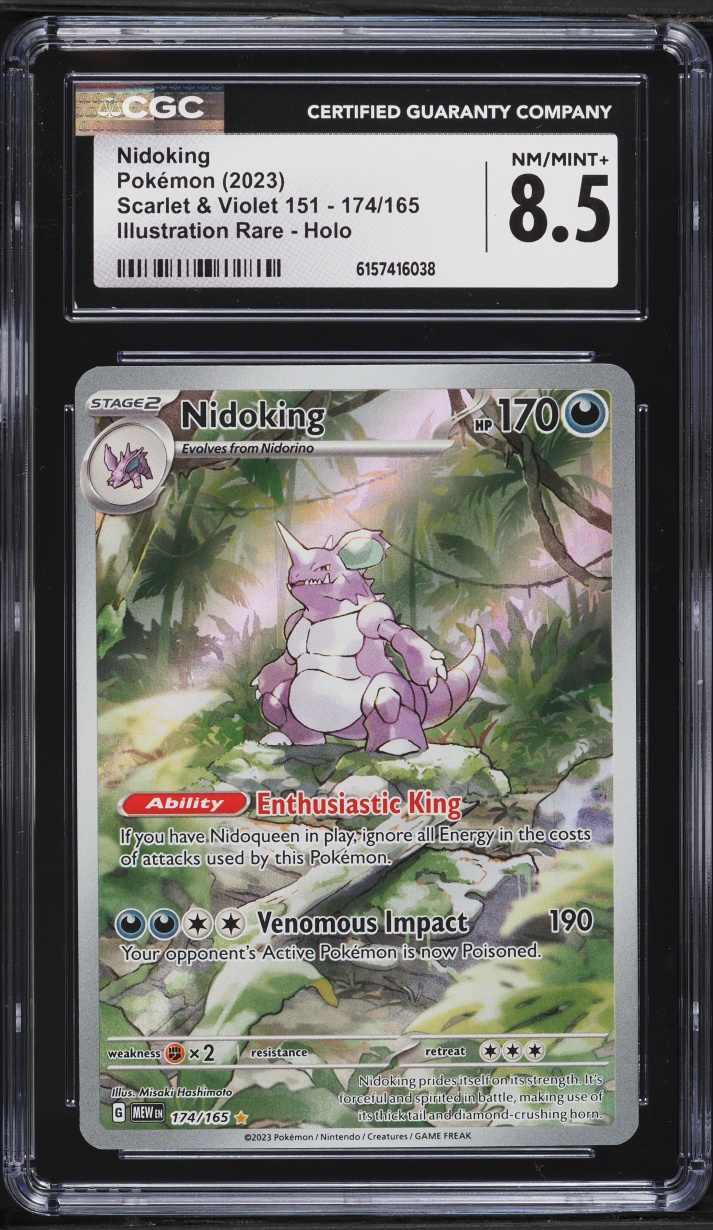 2023 Pokemon Scarlet & Violet 151 IR Nidoking #174 CGC 8.5 NM-MT+
