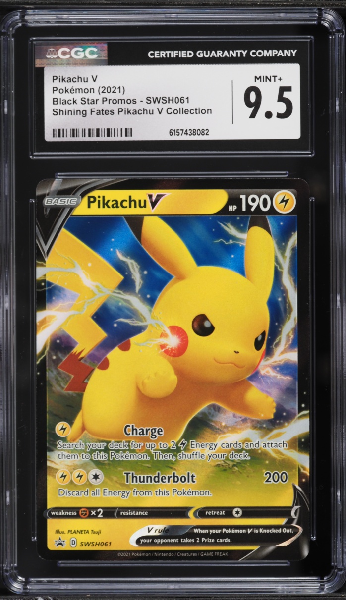 2021 Pokemon Sword & Shield Promo Shining Fates Collection Pikachu V #SWSH061 CGC 9.5 MINT+
