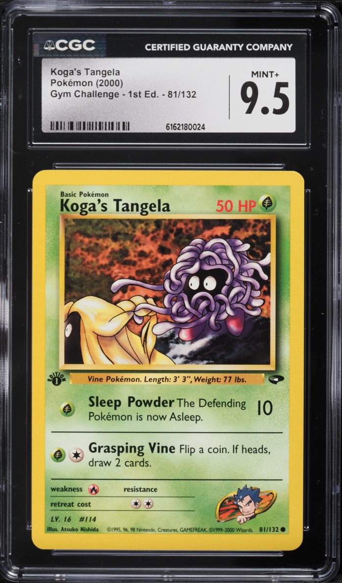 2000 Pokemon Gym Challenge 1st Edition Koga's Tangela #81 CGC 9.5 MINT+